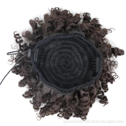 Short Ponytail High Hair Puff Clip in Chignon Bun Hairpiece Afro Kinky Curly Synthetic Drawstring ponytail Hair Extensions